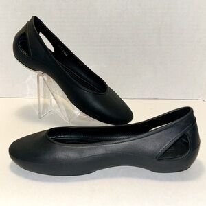 Crocs Women's Laura Black Ballet Flats Minimalist Iconic Comfy Balletcore 8